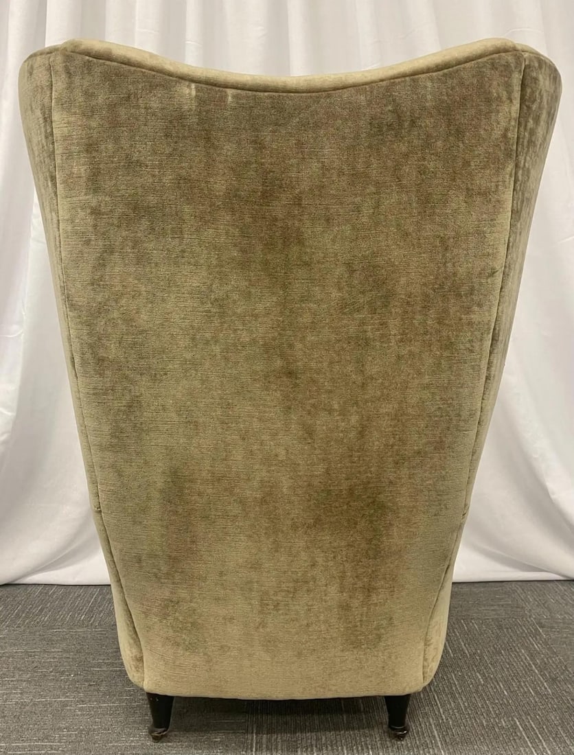 Pair Mid-Century Modern French Designer Wingback, Lounge Chairs, France, 1970s - 13