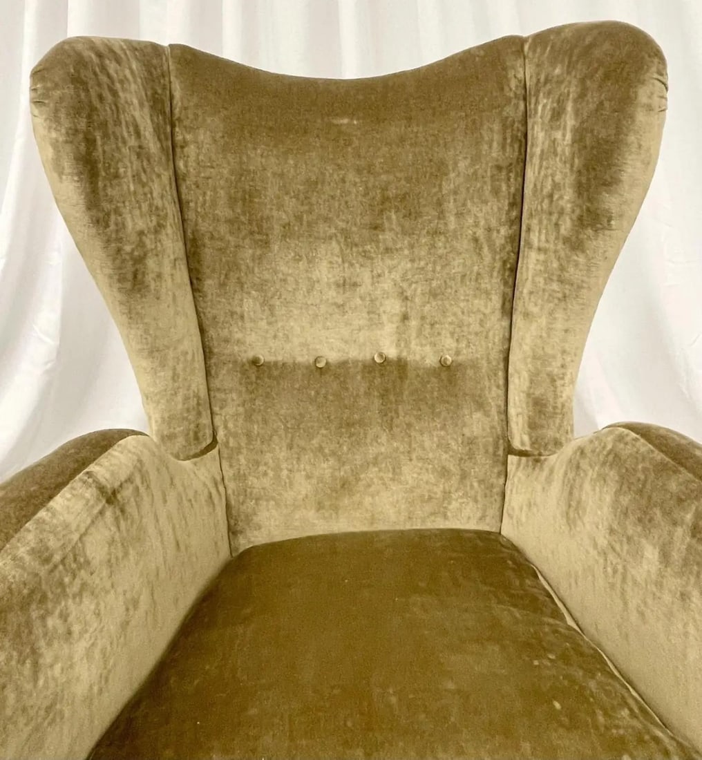 Pair Mid-Century Modern French Designer Wingback, Lounge Chairs, France, 1970s - 6