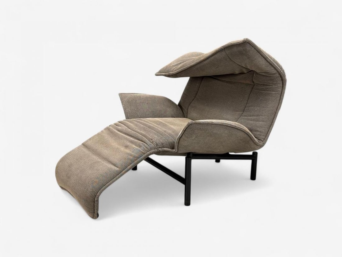Vico Magistretti, Italian Modern, Fabric, Metal, Veranda Lounge Chair, 1980s - 4