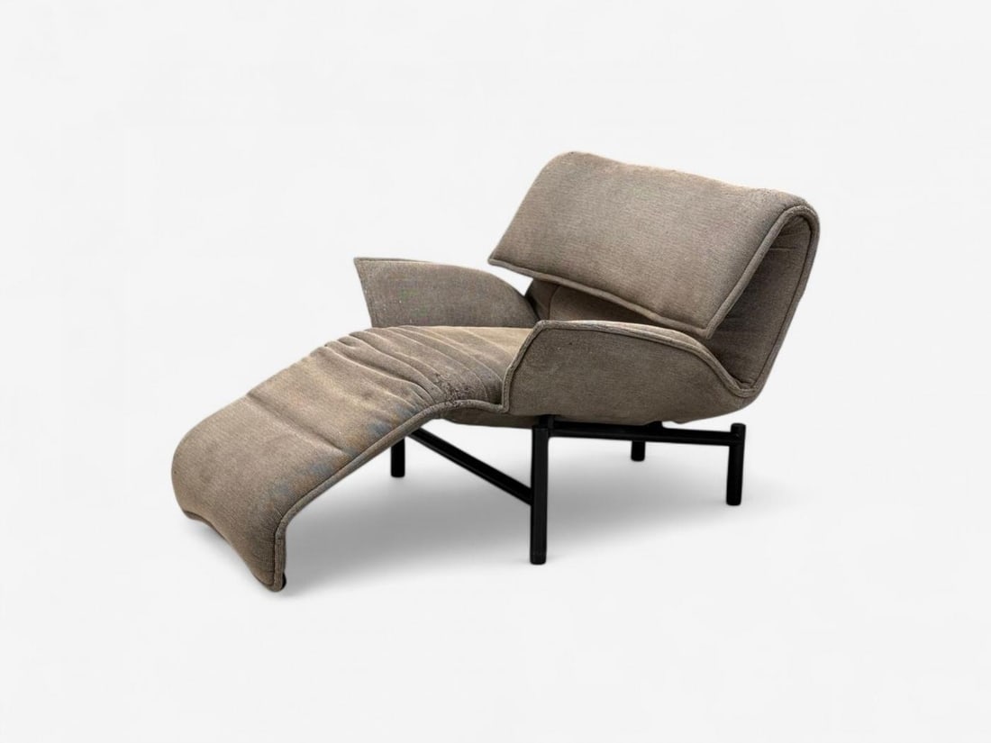 Vico Magistretti, Italian Modern, Fabric, Metal, Veranda Lounge Chair, 1980s - 5