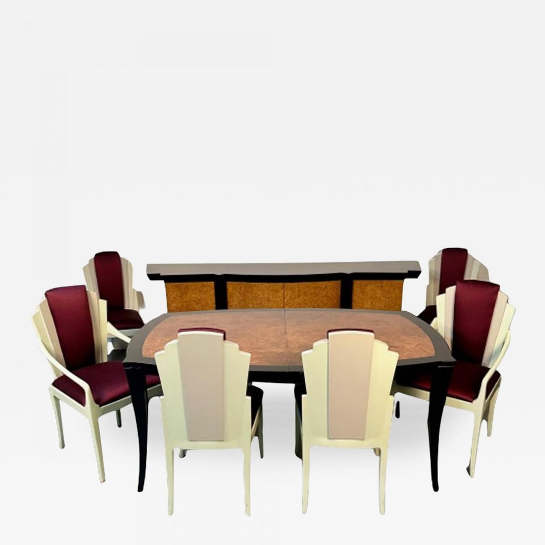 Vladimir Kagan Eva Dining Set, Sideboard, Table, Six Chairs, Labeled, Provenance (1 of 13)