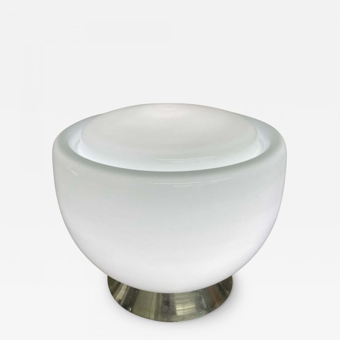 Large Mid-Century Modern Handblown Glass and Chrome Table / Desk Lamp, Italian (1 of 13)