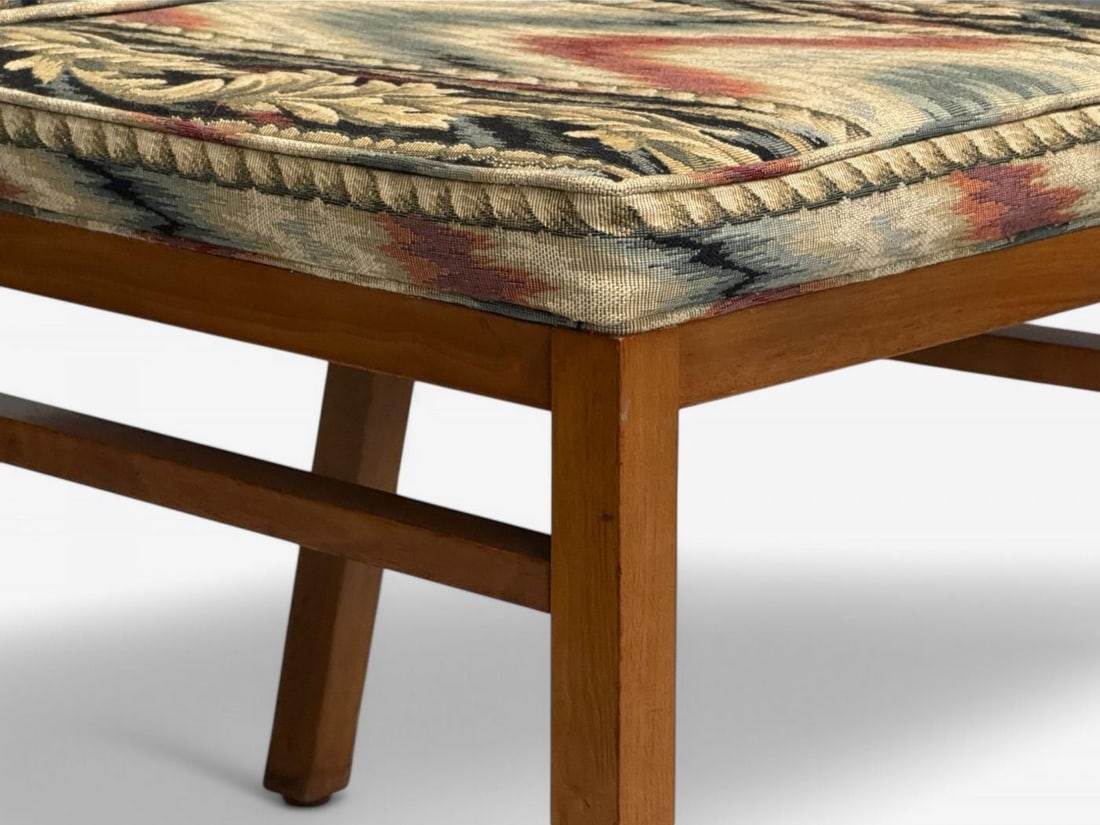 T.H. Robsjohn-Gibbings, Walnut, Scalamandre Fabric, Dining Chairs, USA, 1950s - 12