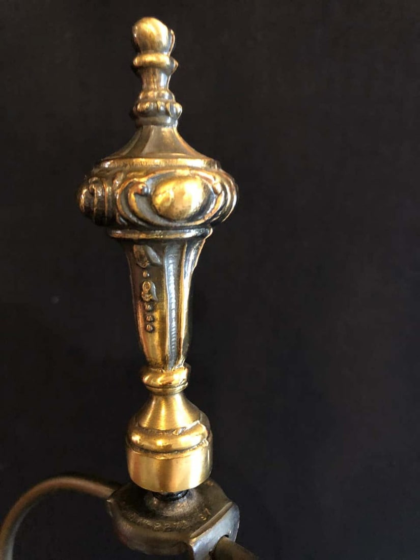 Pair of Neoclassical Cranberry Glass Decoupage Cherub Decorated Table Lamps - 7