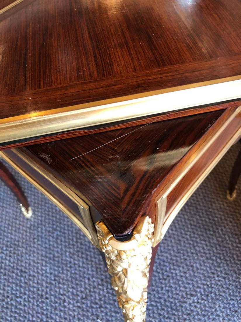 19th Century French Ormolu Folding Card Envelope Table, Signed P. Sormani - 12