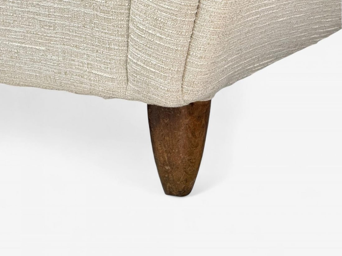 Italian Modern, Stained Wood, Beige Tweed Fabric, Club Chairs, Italy, 1940s - 10