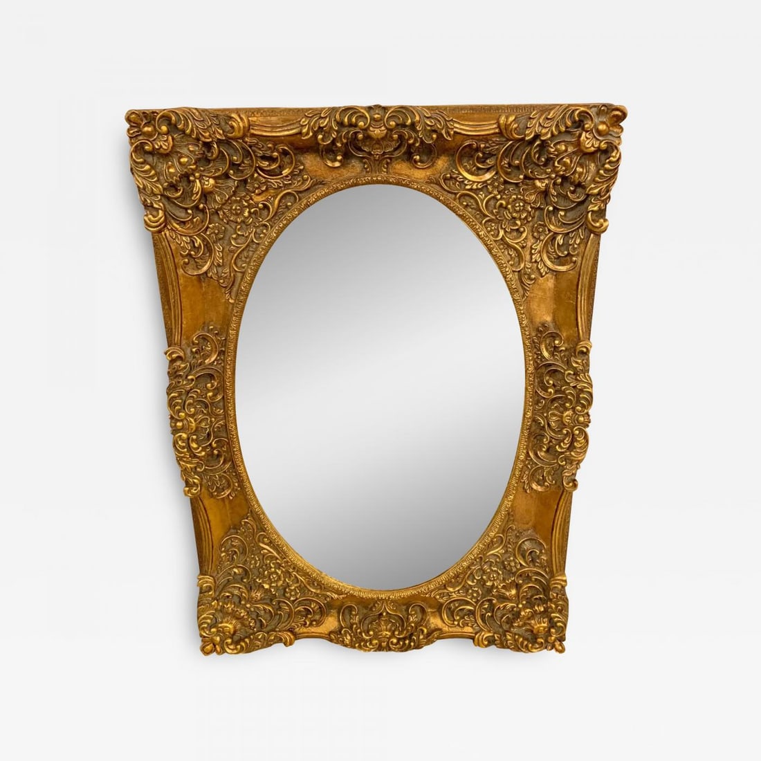 Pair of French Style Wall, Console or Pier Mirrors. Gilt Gesso and Wooden. - 2