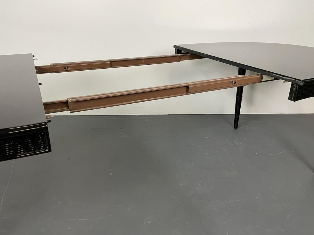 Faux Bamboo and Wicker Dining Table, Ebony, American of Martinsville - 13