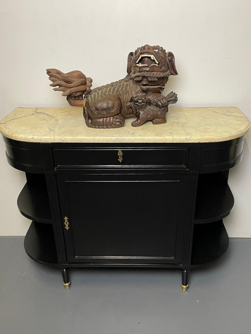 Pair of 18th/19th Century Solid Teak Foo Dogs, Opposing, Statuary, - 11