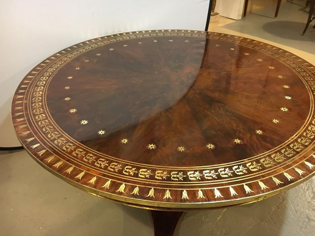 Late 19th-Early 20th Century Russian Neoclassical Boule Inlaid Centre Tilt Table - 3
