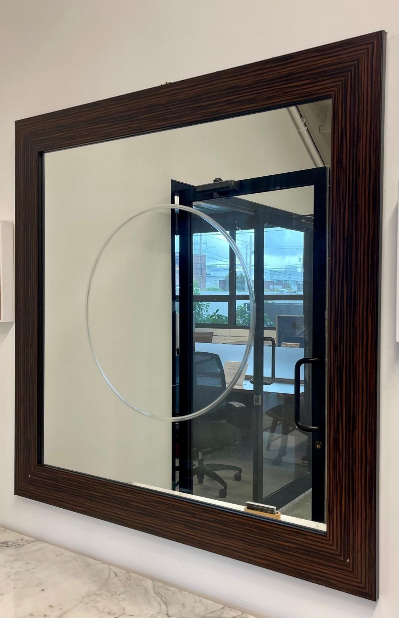 Pair of Square Maccasar Faux Art Deco Style Wall / Console Mirror - 6