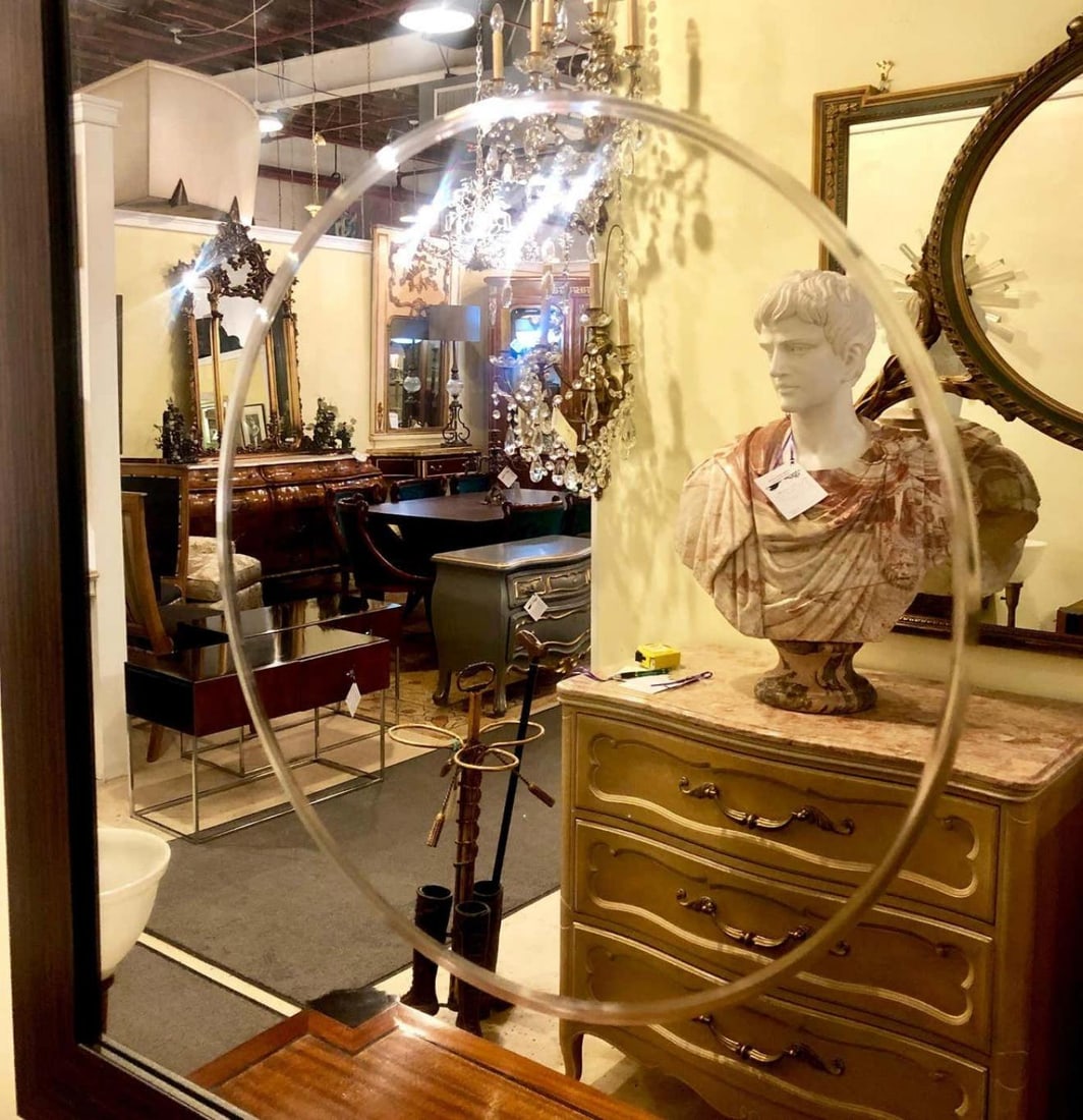 Pair of Square Maccasar Faux Art Deco Style Wall / Console Mirror - 9