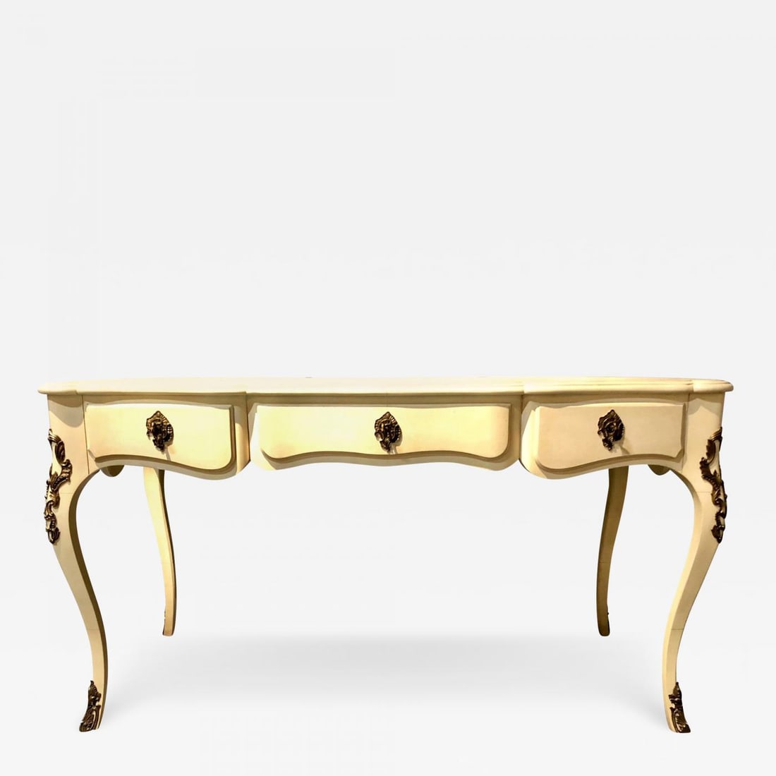 Hollywood Regency Style Parchment Desk Louis XV Style (1 of 10)