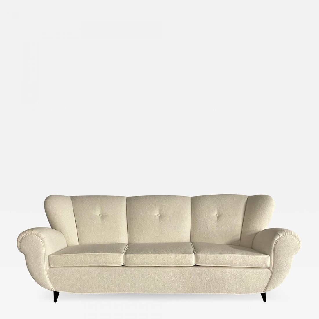 Mid-Century Modern Italian Sofa by Guglielmo Ulrich, Art Deco Style, Boucle, 40s (1 of 13)