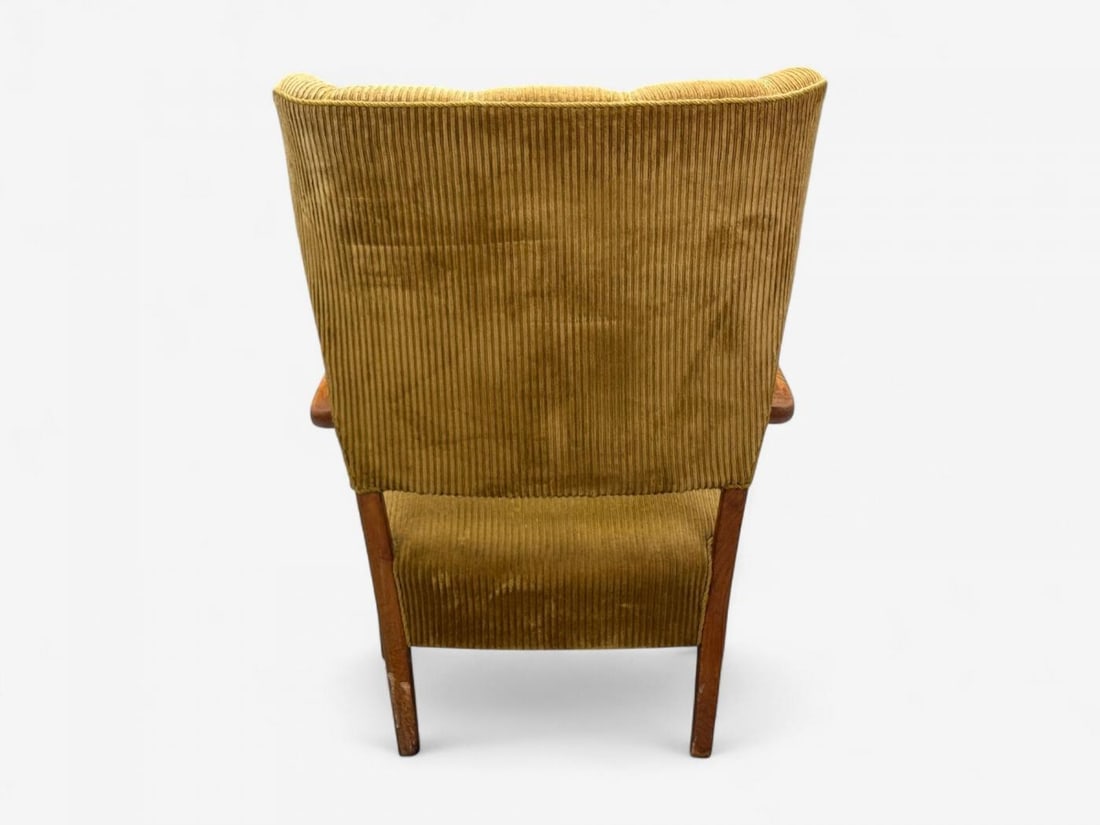Frits Henningsen, Danish Modern, Corduroy, Wood, Lounge Chair, Denmark, 1940s - 11
