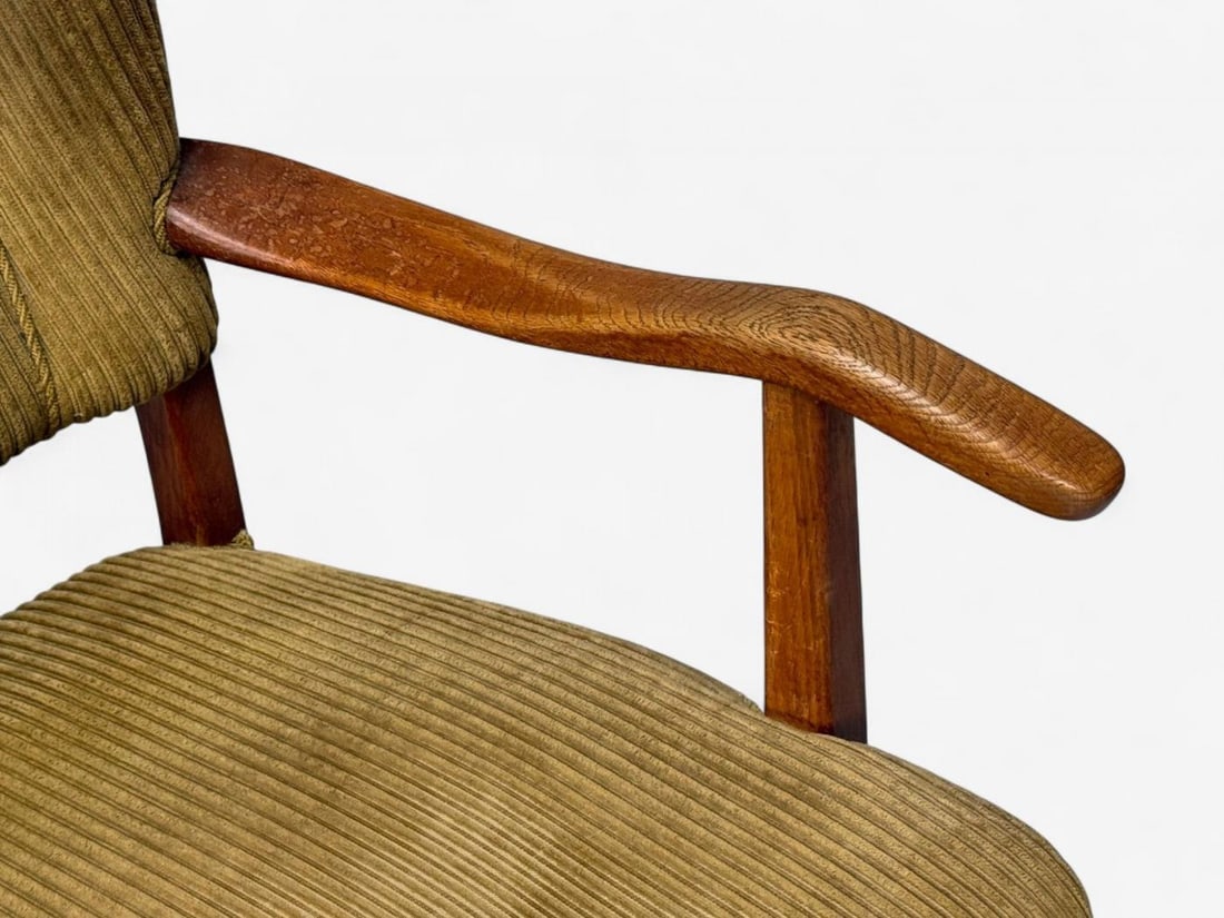 Frits Henningsen, Danish Modern, Corduroy, Wood, Lounge Chair, Denmark, 1940s - 8