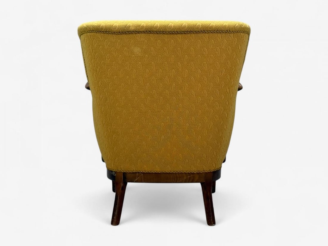 Slagelse Mobelvaerk, Fabric, Wood, Sculptural Arm Chair, Denmark, 1960s - 10