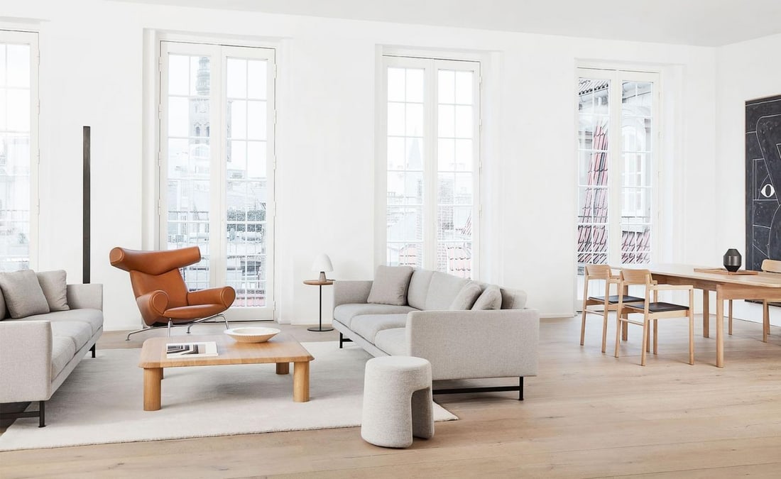 Danish Mid-Century Modern Ox Lounge Chair and Ottoman by Hans Wegner, Jørgensen - 13