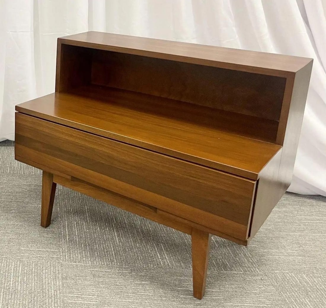 Pair Mid-Century Modern Step End Tables/Nightstands, Nakashima Style, American - 12