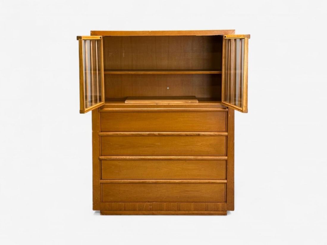 T.H. Robsjohn Gibbings, Widdicomb, Walnut, Highboy Secretary, USA, 1960s - 6