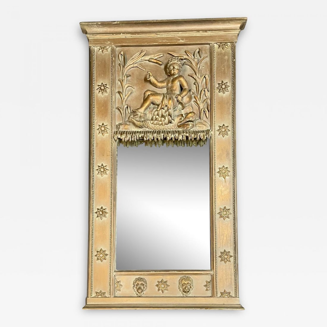 19th Century Wall, Console or Pier Cherub Mirror - 2