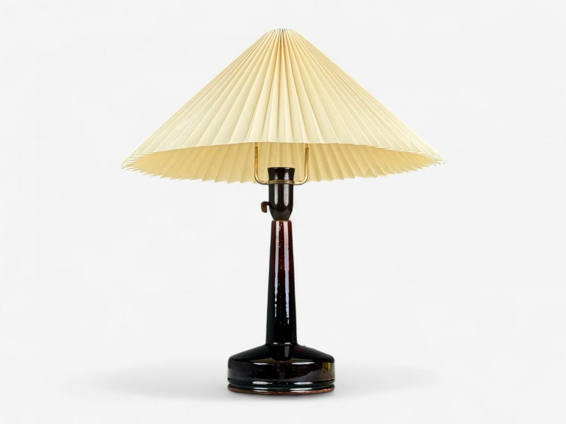 Danish Modern, Deep Red Stoneware, Table Lamp, Denmark, 1960s - 4