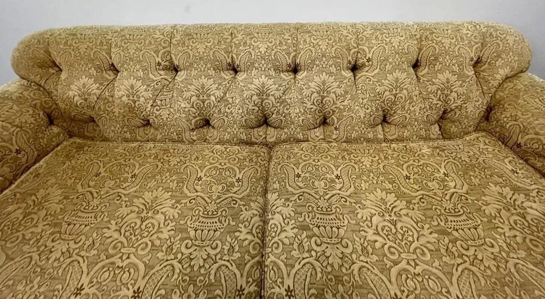 Large Traditional Custom Sofa, Beige Scalamandre Upholstery, Rolled Arms, 2000s - 8