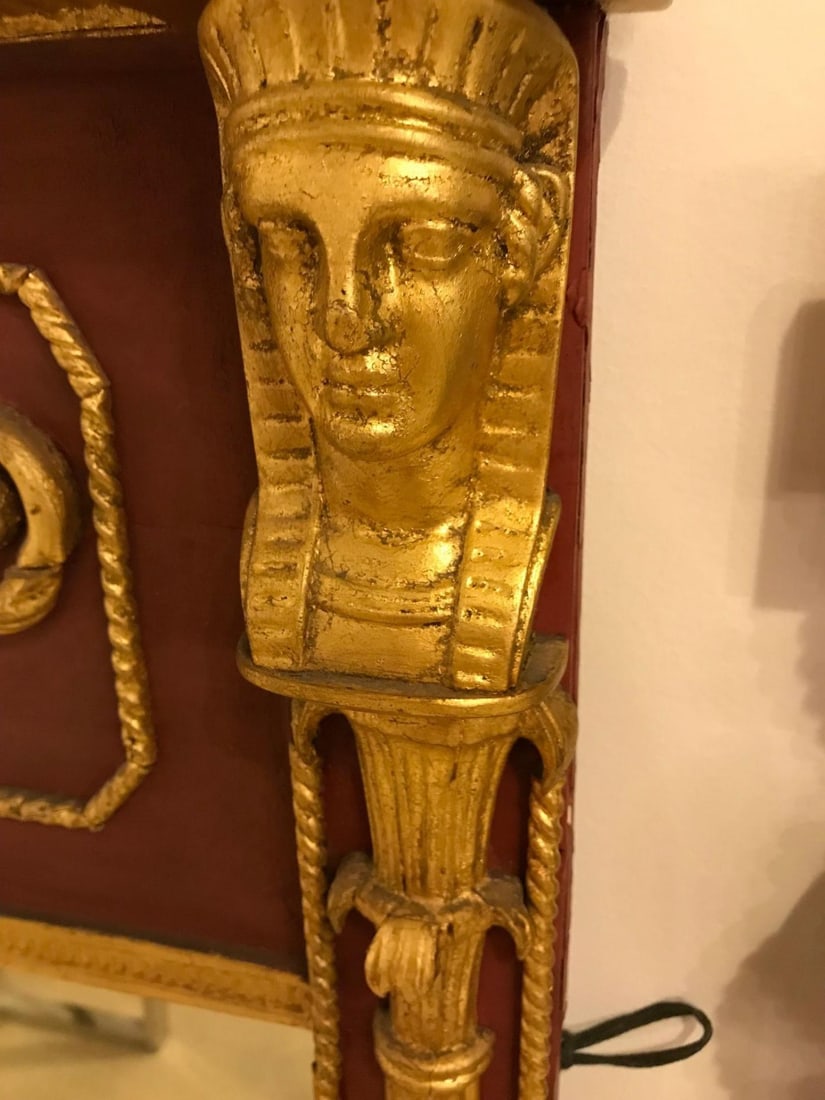 Russian Neoclassical Style Parcel Paint and Gilt Decorated Mirror - 4