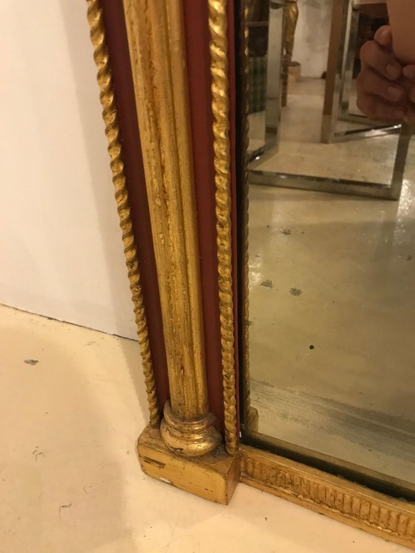 Russian Neoclassical Style Parcel Paint and Gilt Decorated Mirror - 8