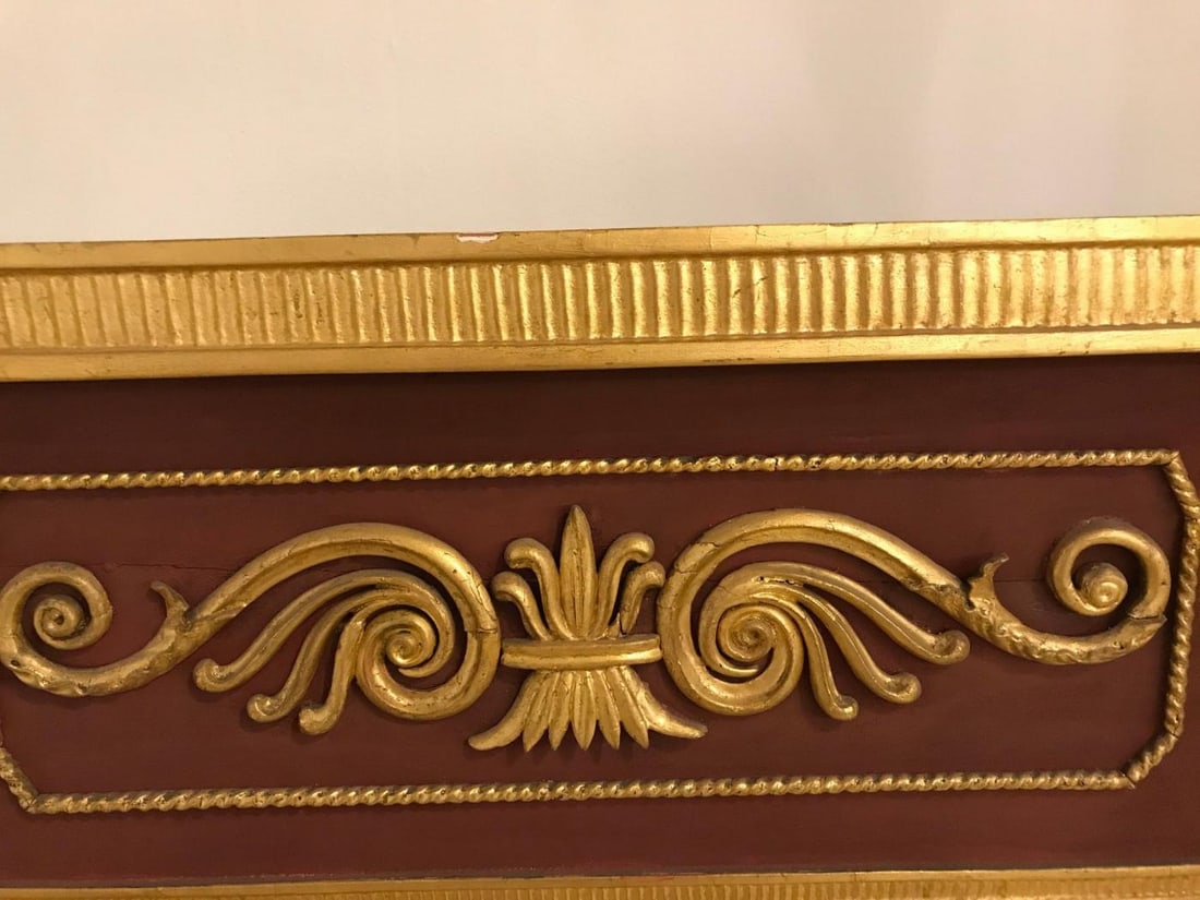 Russian Neoclassical Style Parcel Paint and Gilt Decorated Mirror - 9