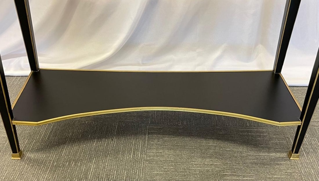 Pair of Hollywood Regency Neoclassical Ebony Console Tables, Manner Jansen - 11