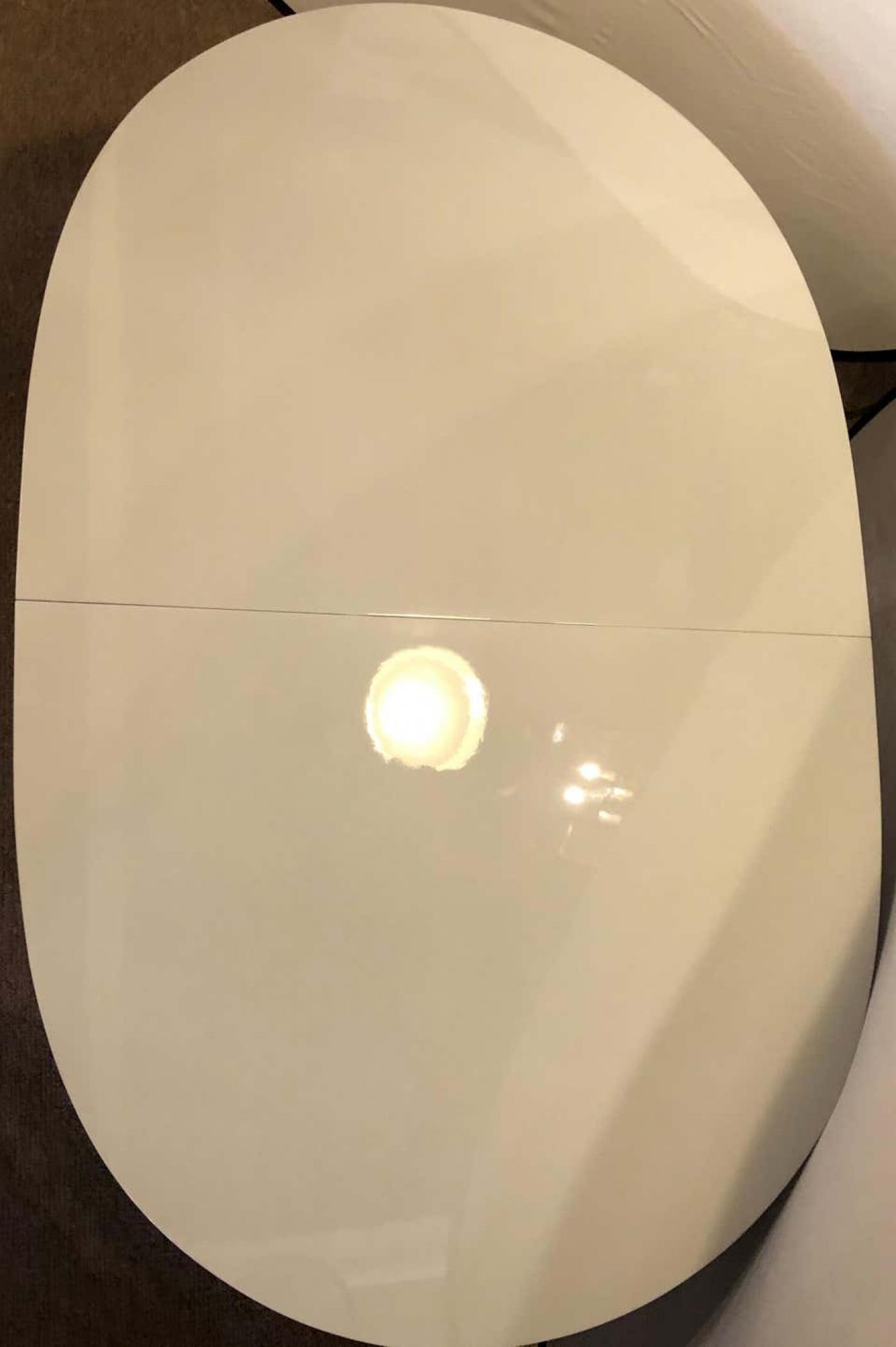 Hollywood Regency Dining Table in Gray Lacquered Bronze Mounted Finish - 11