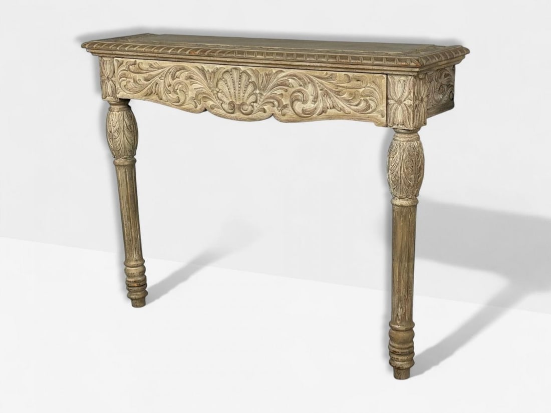 Gustavian, Grey Paint, Pine, Paint Decorated Wall Mounted Consoles, Sweden 1950s - 9