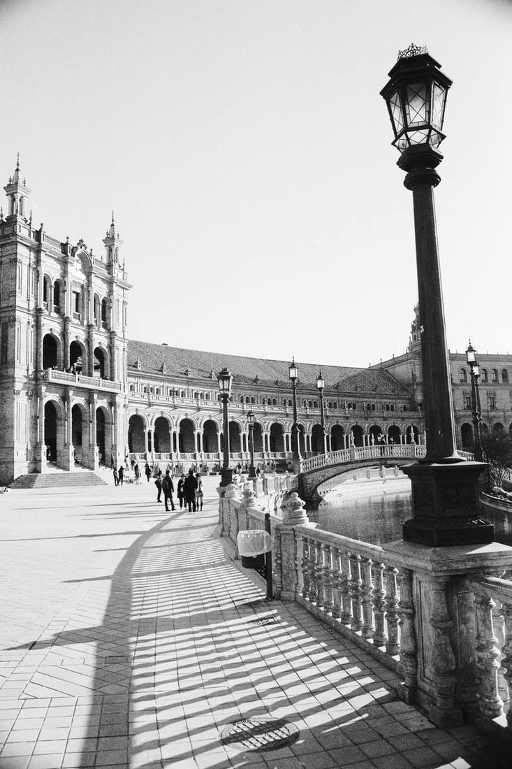 Plaza De Espana Spainish Square, Seville - Silver Gelatin: Title: Plaza De Espana Spainish Square, Seville - Silver Gelatin Photograph - Limited Edition of 10 Artist: Paul Cooklin Origin: United Kingdom Medium: Photography, Black & White on Paper Dimensions: