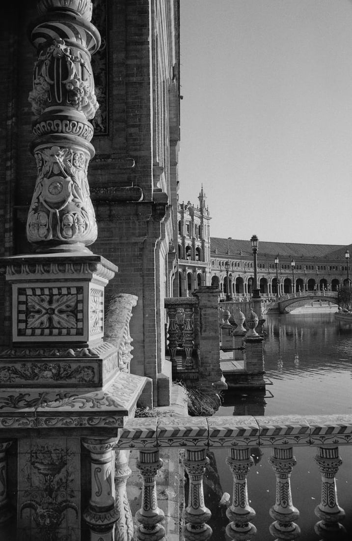 Plaza De Espana Spainish Square, Seville - Silver Gelatin: Title: Plaza De Espana Spainish Square, Seville - Silver Gelatin Photograph - Limited Edition of 10 Artist: Paul Cooklin Origin: United Kingdom Medium: Photography, Black & White on Paper Dimensions: