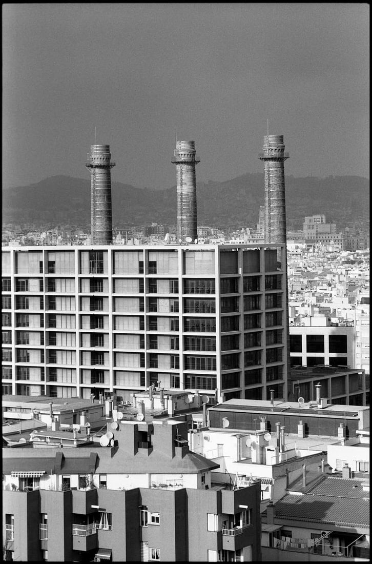 View from Telefèrico de Barcelona, Spain - Silver Gelatin: Title: View from Telefèrico de Barcelona, Spain - Silver Gelatin Photograph - Limited Edition of 10 Artist: Paul Cooklin Origin: United Kingdom Medium: Photography, Gelatin on Paper Dimensions: 1