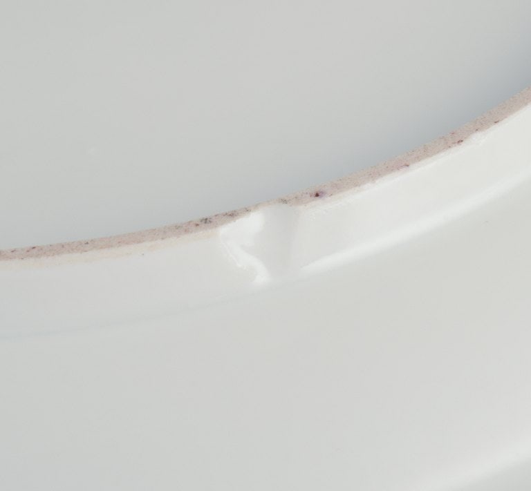 Meissen, Germany. A set of six antique porcelain dinner plates. Hand-painted with polychrome floral - 8