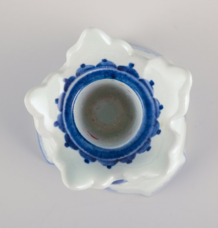 Aluminia, Denmark. "Hellig Tre Konger" (Three Wise Men) faience candlestick holder. - 8