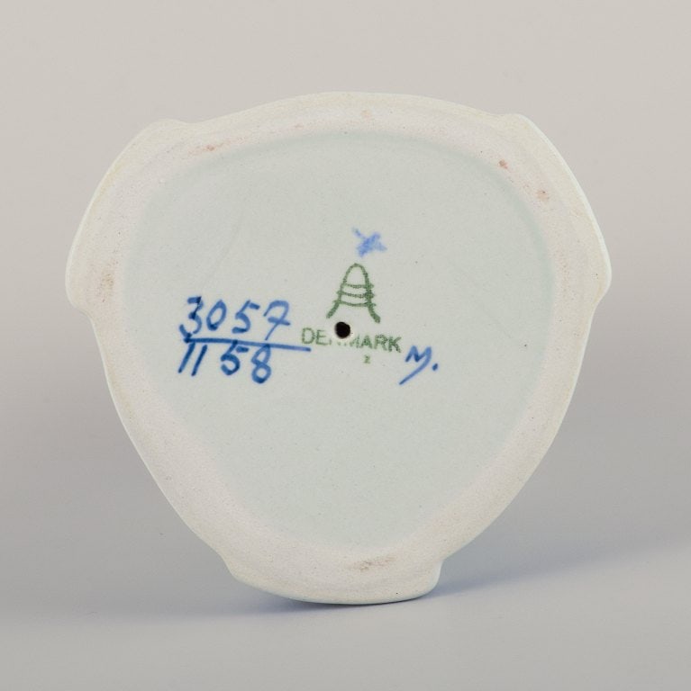 Aluminia, Denmark. "Hellig Tre Konger" (Three Wise Men) faience candlestick holder. - 9