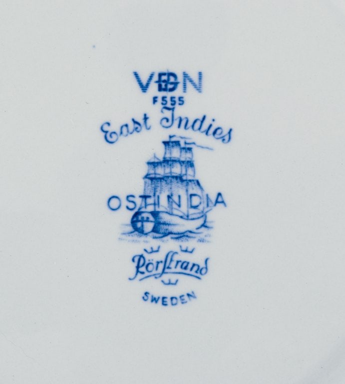 Nils Emil Lundström for Rörstrand, Sweden. A set of twelve "Ostindia" plates in faience - 6