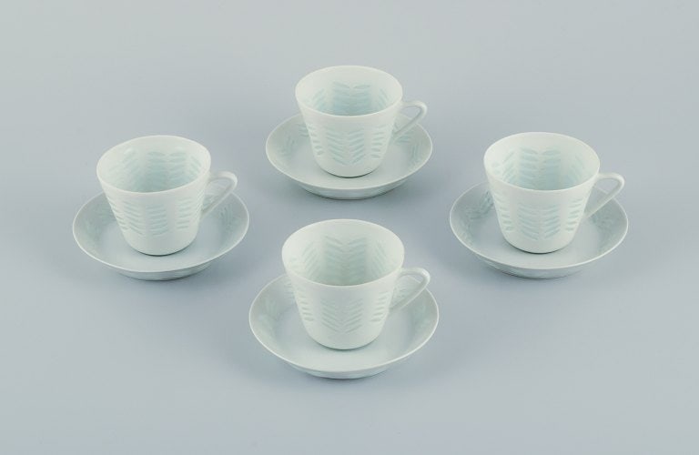 Friedl Holzer-Kjellberg (1905-1993) for Arabia, Finland, a set of four pairs of coffee cups and (1 of 9)