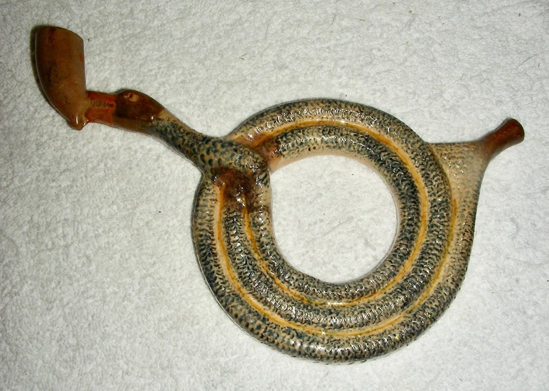 Pratt Decorated Ceramic Pipe w/Duck Hea (1 of 6)