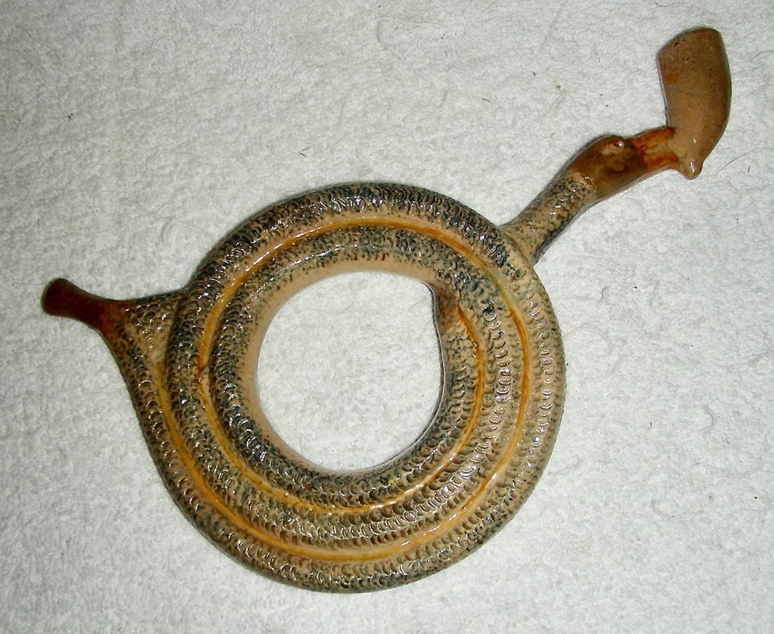 Pratt Decorated Ceramic Pipe w/Duck Hea - 2