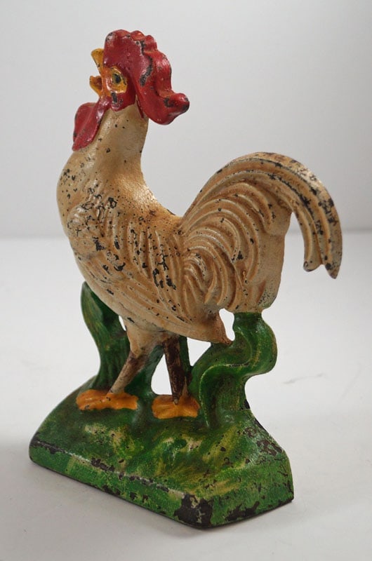 Crowing Rooster Cast Iron Doorstop - 3