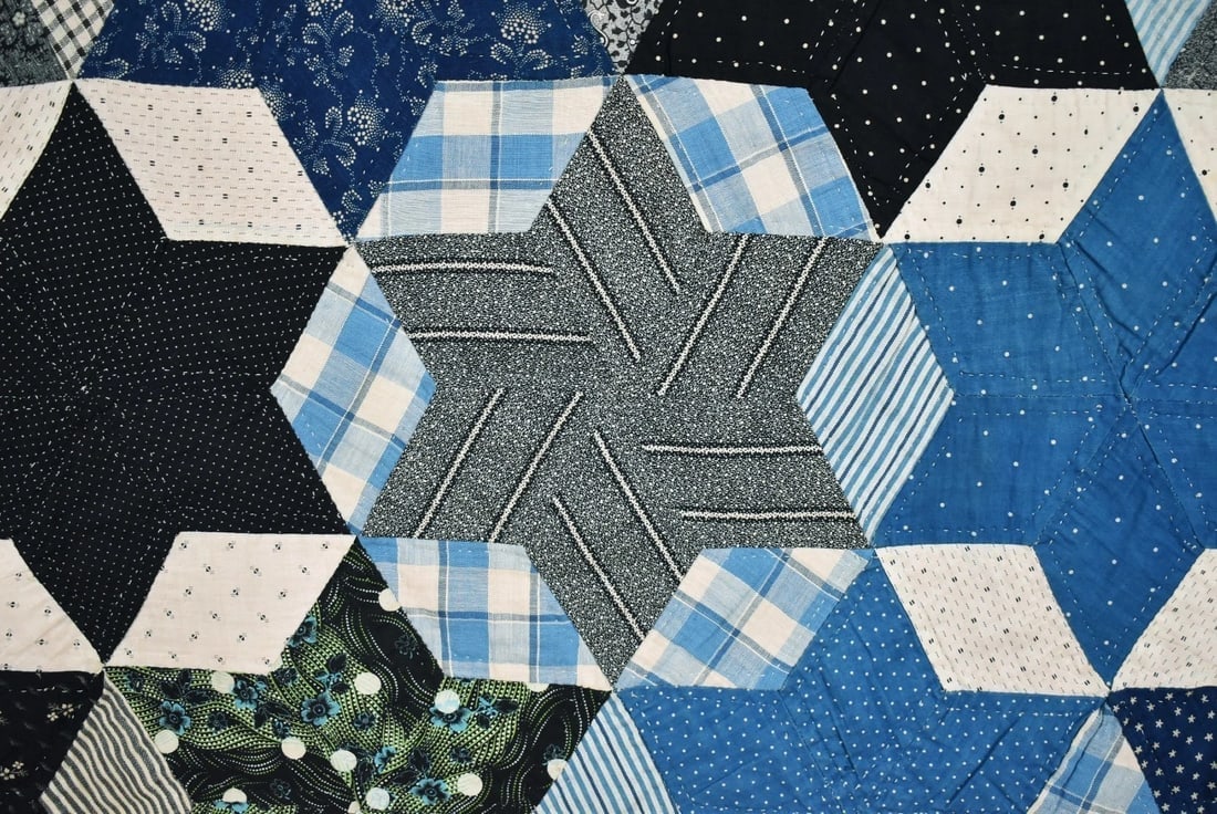 Vintage Touching Stars Quilt - 8