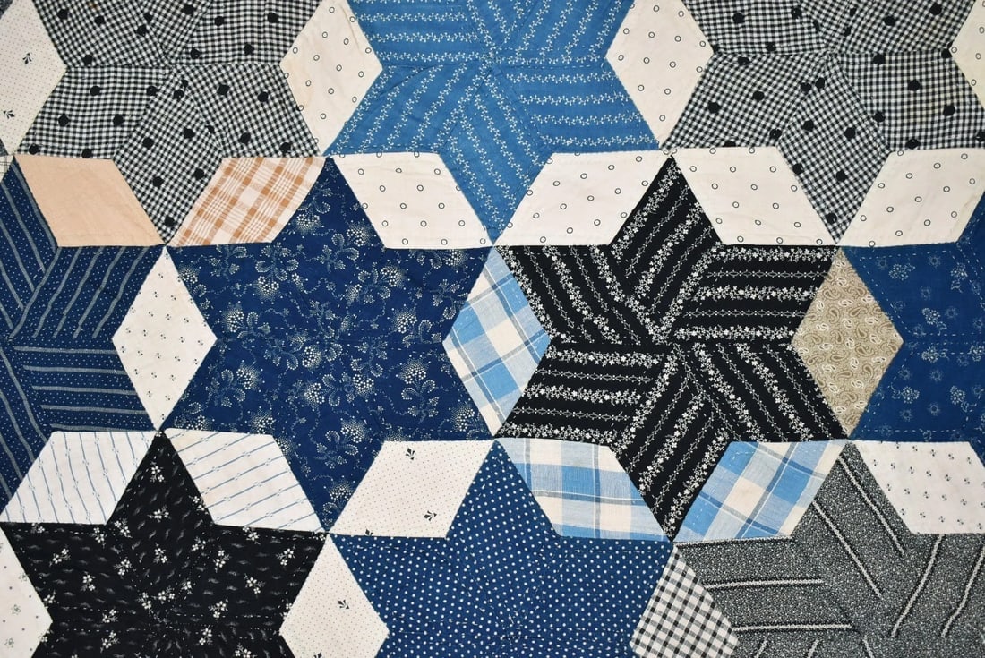 Vintage Touching Stars Quilt - 9