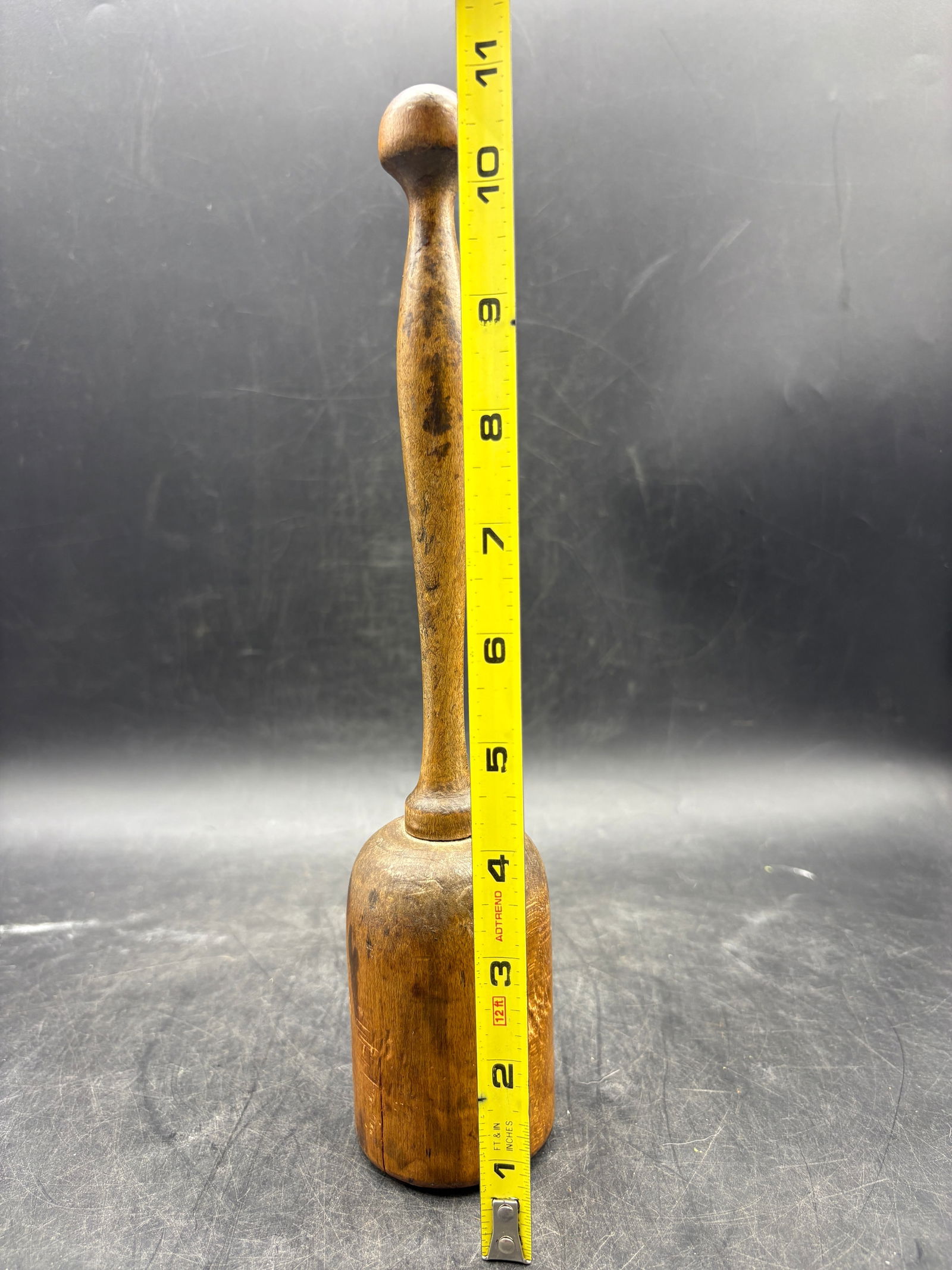 Antique Wooden Masher Great Patina - 8
