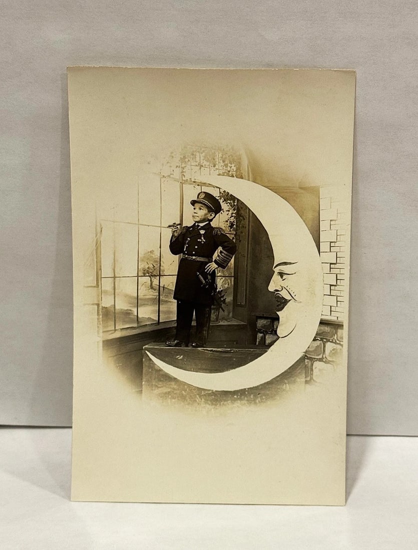 RPPC Real Photo Paper Moon Postcard General Tom Thumb Circus PT Barnum Ex Cond - 2