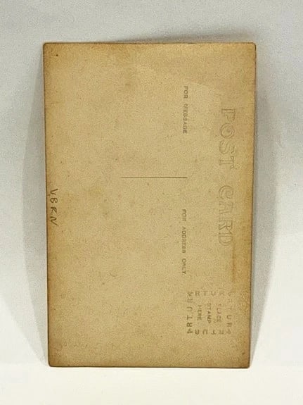 RPPC Real Photo Postcard Patriotic Soldier w American Flag 1900 - 2