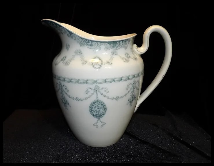 Antique John Maddock & Sons Royal Vitreous England Superior Wash Basin and Pitcher - 6